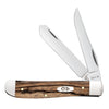 Case Natural Zebra Wood Mini Trapper Engravable (3 1/2)