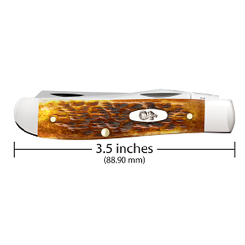 Case Harvest Orange Bone Mini Trapper Engravable (3 1/2)