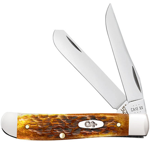 Case Harvest Orange Bone Mini Trapper Engravable (3 1/2)