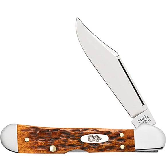 Case Harvest Orange Bone Mini Copperlock Engravable (3 5/8