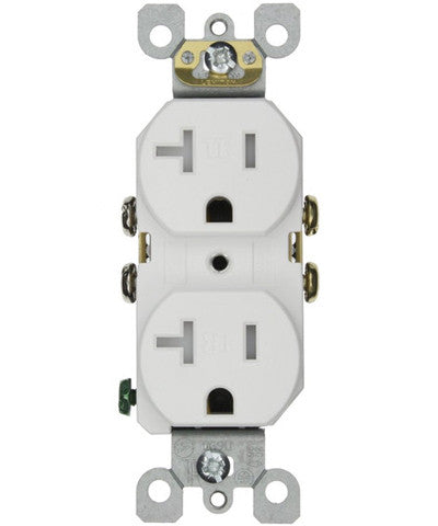 Leviton 20-Amp, 125-Volt, Duplex Receptacle, Straight Blade, Residential Grade, Self Grounding