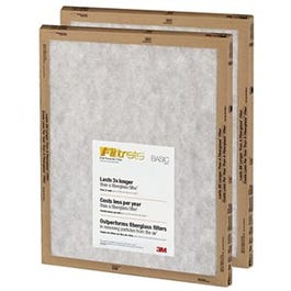 Flat Panel Filter, 3-Month, White, 14 x 25 x 1-In.