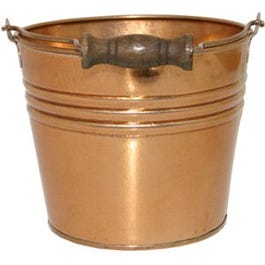 Planter With Handle, Banded Metal, New Copper, 6-In.