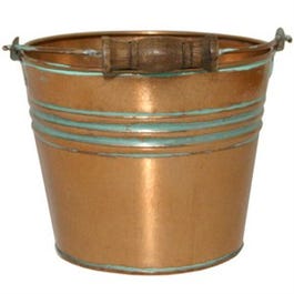 Planter With Handle, Banded Metal, Vintage Copper, 6-In.