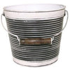 Planter With Handle, Charcoal Ribbed Metal, 10-In.