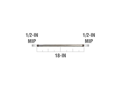 Southland 1/2-in x 18-in Galvanized Steel Schedule 40 Pipe