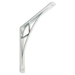 Oak Park Decorative Shelf Bracket, Steel, Satin Nickel Finish, 8-In.