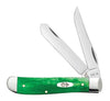 Case XX Brilliant Green Bone Mini Trapper Stainless Pocket Knife (Green Bone)