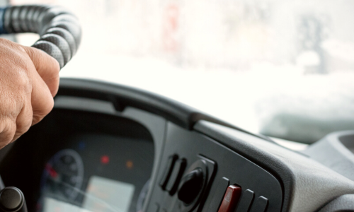 Hands on steering wheel