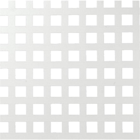 Dimensions 4 Ft. W x 8 Ft. L x 3/16 In. Thick White Vinyl Privacy Square Lattice Panel