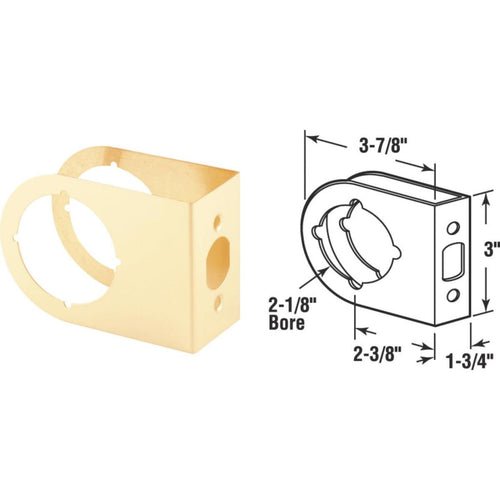 Defender Security 1-3/4 In. x 2-3/8 In. Brass Contemporary Door Reinforcer