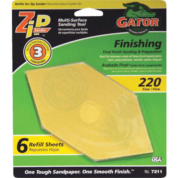 Gator 220G Zip Hand Sander Refill (6 Count)