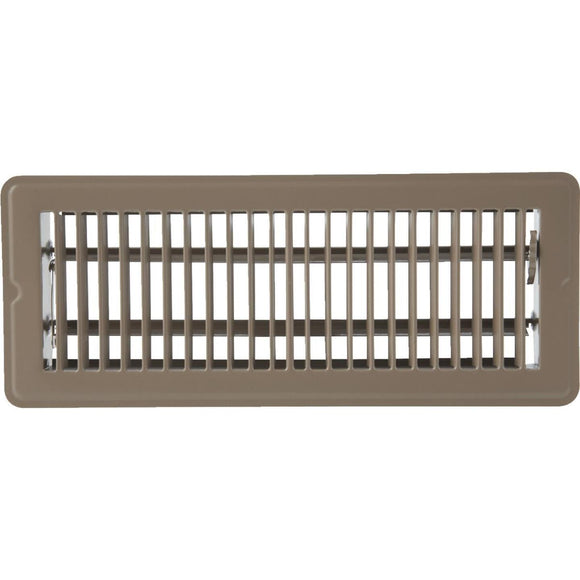 Home Impressions 4 In. x 12 In. Brown Steel Floor Register