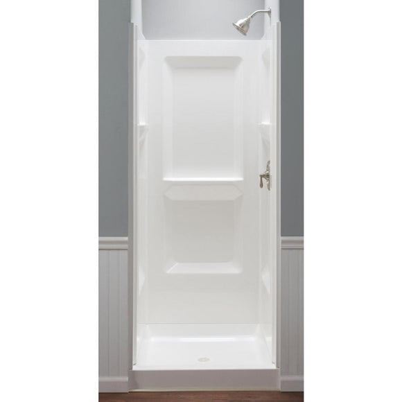 Mustee Durawall Model 700 3-Piece 32 In. W x 32 In. D Shower Wall Set in White