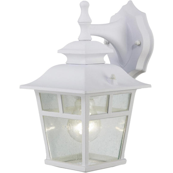 Home Impressions Fieldhouse White Outdoor Wall Light Fixture, (2-Pack)