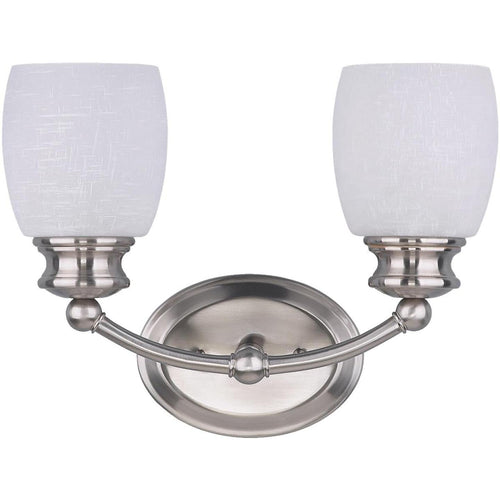 Home Impressions Palms 2-Bulb Brushed Nickel Vanity Bath Light Bar