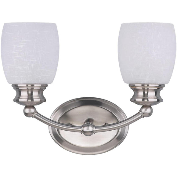 Home Impressions Palms 2-Bulb Brushed Nickel Vanity Bath Light Bar