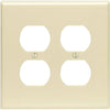 Leviton Mid-Way 2-Gang Smooth Plastic Outlet Wall Plate, Ivory