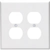 Leviton Mid-Way 2-Gang Smooth Plastic Outlet Wall Plate, White