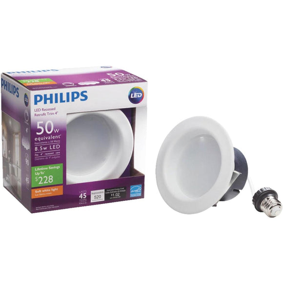 Philips 4 In. Retrofit Non-IC Rated White LED Recessed Light Kit