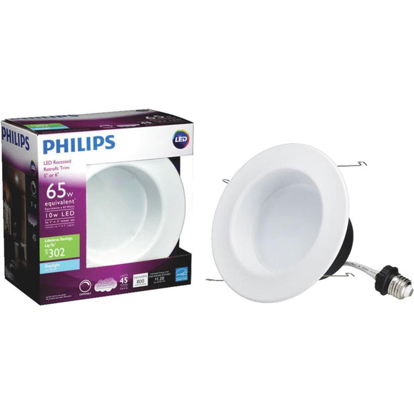 Philips 5 In. Retrofit Non-IC Rated White LED Recessed Light Kit