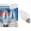 Philips DuraMax 40W Clear Medium F15 Incandescent Flame Candle Light Bulb (2-Pack)