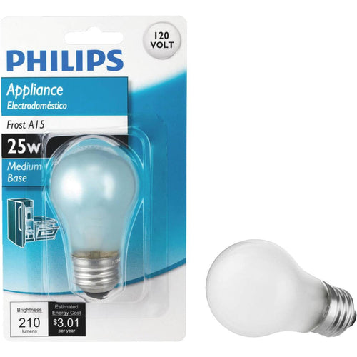 Philips 25W Frost Medium A15 Incandescent Appliance Light Bulb