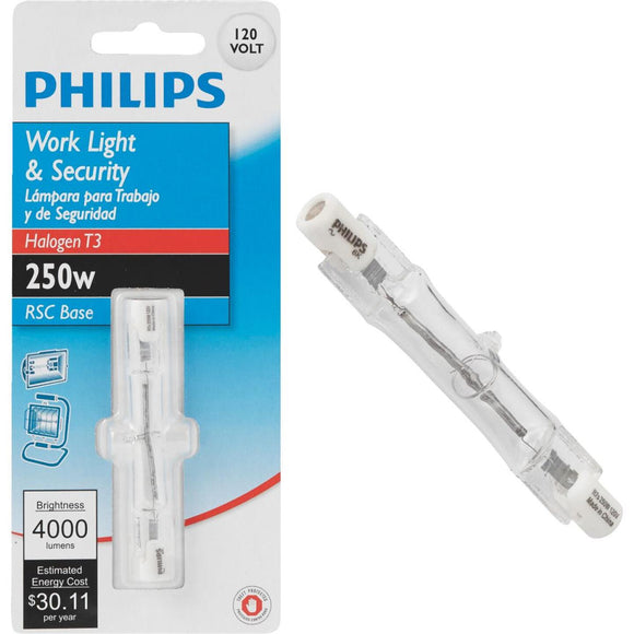 Philips 250W 120V Clear RSC Base T3 Halogen Work Light Bulb