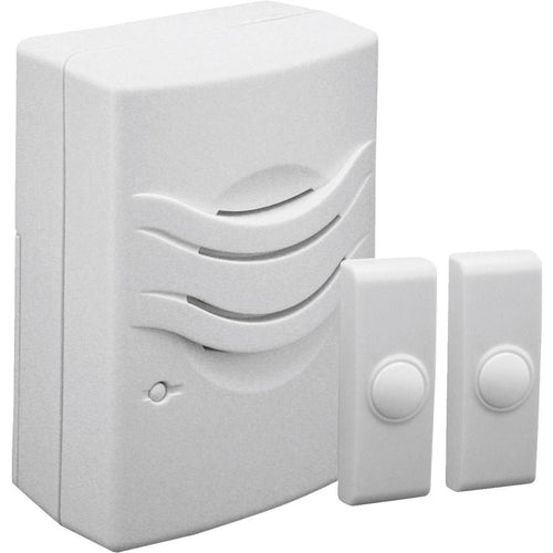 IQ America 2-Push Button Plug-In Wireless White Door Chime