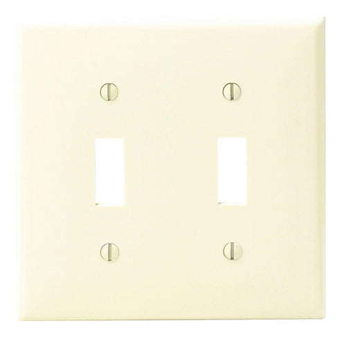 Leviton 2-Gang Thermoplastic Nylon Toggle Switch Wall Plate, Ivory