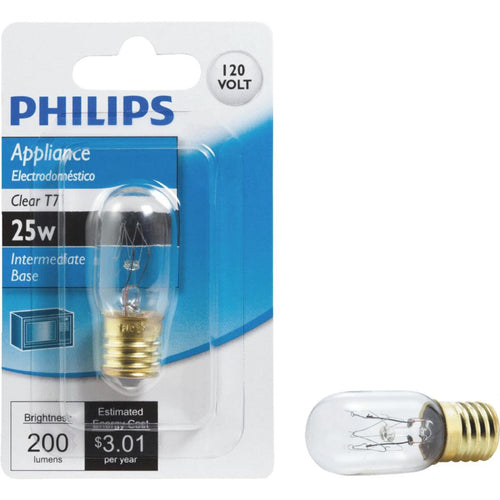 Philips 25W Clear Intermediate Base T7 Incandescent Appliance Light Bulb