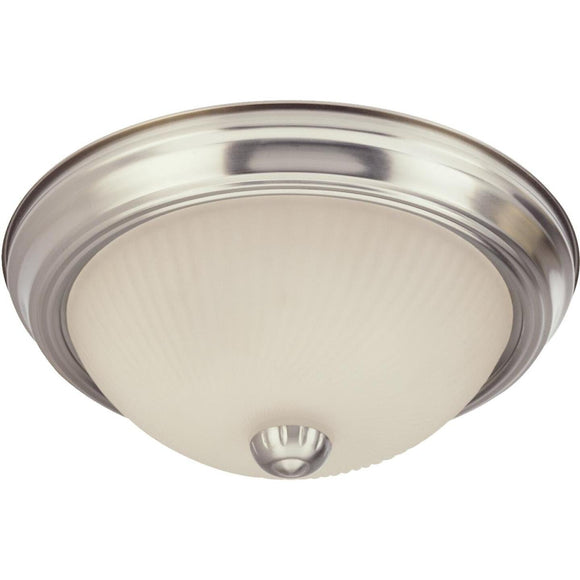 Home Impressions 11 In. Brushed Nickel Incandescent Flush Mount Ceiling Light Fixture