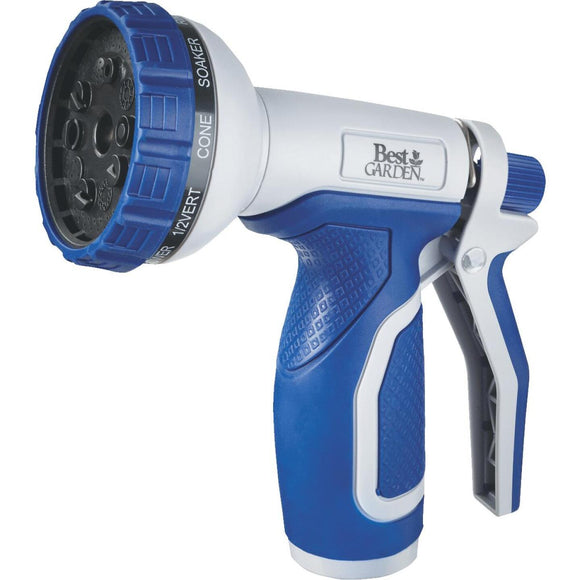 Best Garden Plastic 10-Pattern Nozzle, Blue & Gray