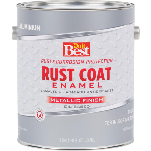 Do it Best Rust Coat Oil-Based Gloss Enamel, Aluminum, 1 Gal.