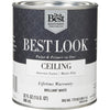 Best Look Latex Paint & Primer In One Matte Flat Ceiling Paint, Brilliant White, 1 Qt.