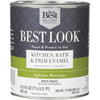 Best Look Latex Paint & Primer In One Kitchen Bath & Trim Semi-Gloss Interior Wall Paint, White-Pastel Base, 1 Qt.