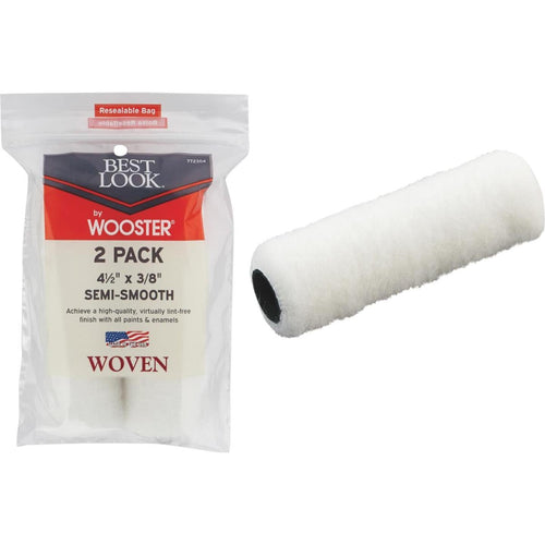 Best Look By Wooster 4-1/2 In. x 3/8 In. Mini Woven Fabric Roller Cover (2-Pack)