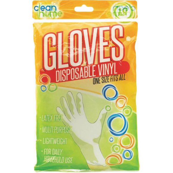 Clean Home Disposable Vinyl Gloves (10-Pack)