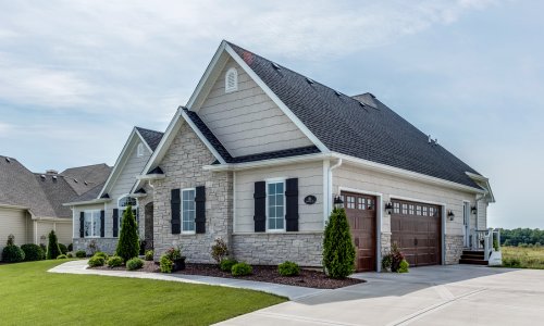 Home with veneer stone