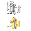 PrimeLine/SlideCo E293 Mortise Lock Set ~ Brass Knob, E2293