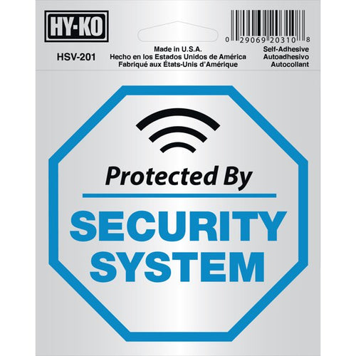 Hy-Ko Vinyl Security System Sign, 4x4 inch